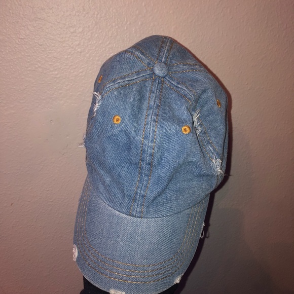 Denim Ripped Cap - Picture 2 of 4